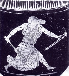 Thracian Amazon woman with sword.