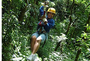 Our Green Man may have us zipping through a tree canopy.